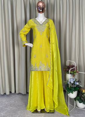yellow salwar suit dupatta 3