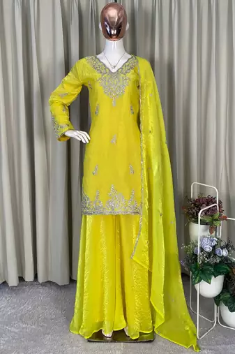 yellow salwar suit dupatta