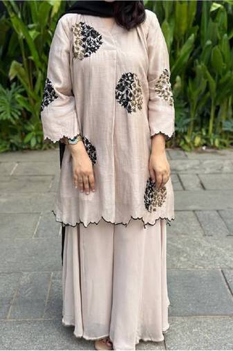 cream silk blend salwar suit dupatta