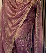 purple silk blend salwar suit dupatta