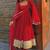 red faux anarkali suit dupatta