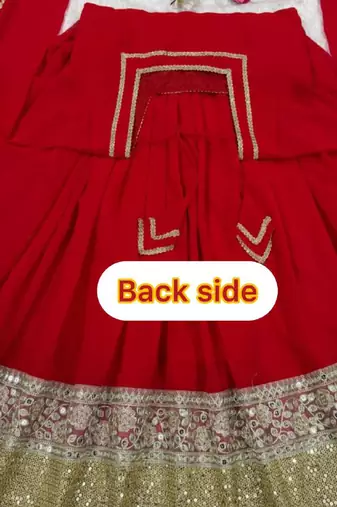 red faux anarkali suit dupatta