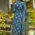 Blue heavy muslin salwar suit with dupatta