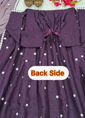 purple silk blend salwar suit dupatta 4