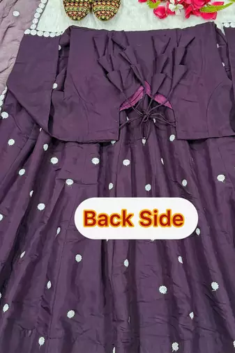 purple silk blend salwar suit dupatta