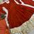 orange silk blend anarkali salwar suit dupatta