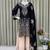 black crepe salwar suit with dupatta