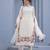 Elegant white floral embroidered cotton kurta set with net dupatta