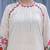 Elegant white floral embroidered cotton kurta set with net dupatta