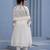 Elegant white floral embroidered cotton kurta set with net dupatta