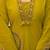 Mustard yellow pure cotton a-line kurta set with applique work and mirror embroidery