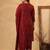 Maroon pure cotton embroidered kurta set with farsi salwar