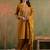 Mustard pure cotton embroidered kurta set with farsi salwar