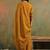 Mustard pure cotton embroidered kurta set with farsi salwar