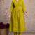 Olive green mul cotton anarkali set with floral embroidery – festive wear