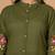 Olive green pure cotton kurta pant set with floral embroidery