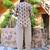 Off white cotton co-ord set with rustic floral buta print – casual wear