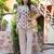Off white cotton co-ord set with rustic floral buta print – casual wear