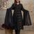 Black mul cotton anarkali set with floral embroidery – festive wear