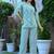 Mint green cotton co-ord set with floral print – casual wear
