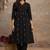 Black mul cotton anarkali set with floral embroidery – festive wear