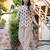 Off white cotton co-ord set with rustic floral buta print – casual wear