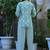 Mint green cotton co-ord set with floral print – casual wear