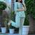 Mint green cotton co-ord set with floral print – casual wear