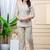 Beige cotton co-ord set with ethnic buta print – casual wear