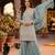 Premium chinon silk sharara suit with heavy beads work & chinon dupatta