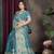 Teal Blue Banarasi Satin Saree with Heavy Zari & Thread Work | Traditional Wedding & Festive Wear