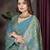 Teal Blue Banarasi Satin Saree with Heavy Zari & Thread Work | Traditional Wedding & Festive Wear