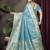Teal Blue Banarasi Satin Saree with Heavy Zari & Thread Work | Traditional Wedding & Festive Wear