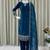 blue velvet salwar suit dupatta