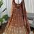 brown chinon silk blend anarkali salwar suit dupatta