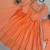 peach chinon anarkali salwar suit dupatta