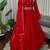 red chinon anarkali salwar suit dupatta