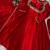 red chinon anarkali salwar suit dupatta