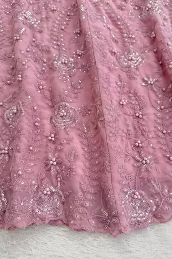 light pink faux georgette salwar suit dupatta