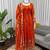 orange silk blend anarkali salwar suit dupatta