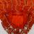 orange silk blend anarkali salwar suit dupatta