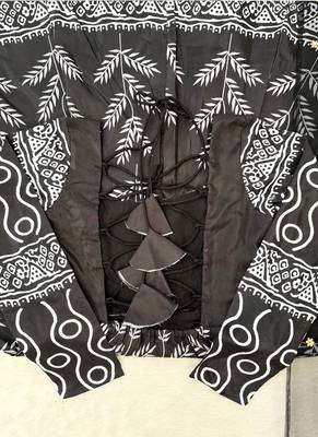 black anarkali salwar suit dupatta 3