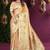 Beige Banarasi Satin  Saree with Heavy Zari & Thread Work | Wedding & Festive Wear