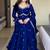 blue faux georgette anarkali salwar suit dupatta