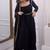 black faux georgette anarkali salwar suit dupatta