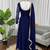 blue faux georgette anarkali salwar suit dupatta