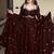 brown faux georgette anarkali salwar suit dupatta