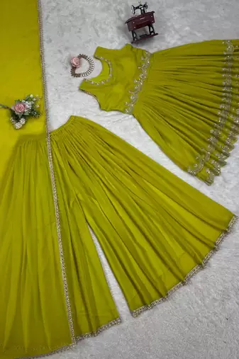 light green faux georgette salwar suit dupatta
