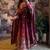 wine chinon silk blend anarkali salwar suit dupatta