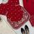 red silk blend salwar suit dupatta